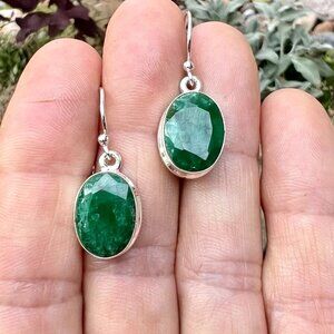 Sundance $168 NEW Green EMERALD Sterling Silver MAY BIRTHSTONE Gemstone Earrings